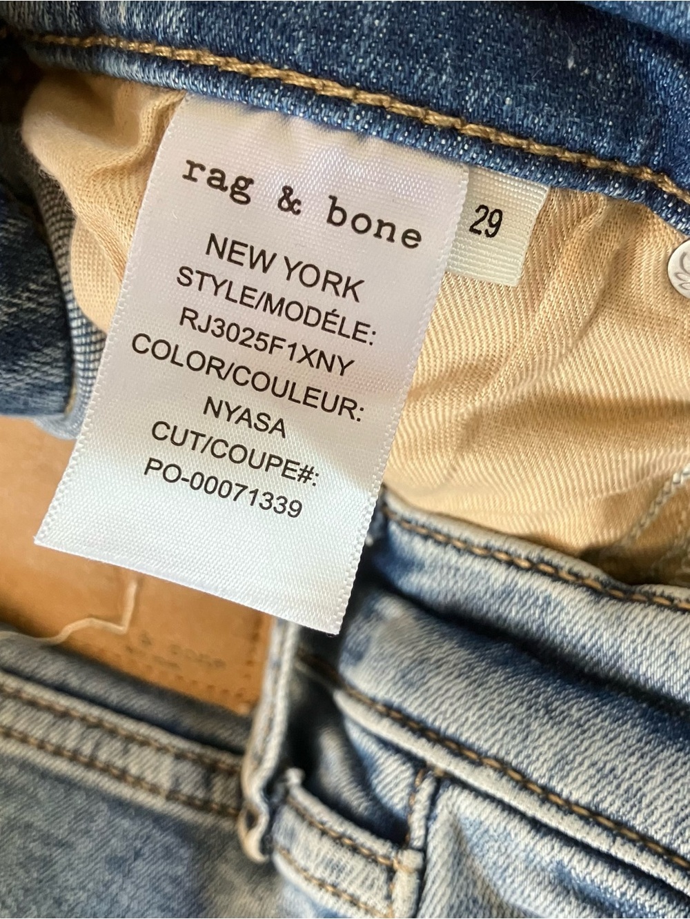 Rag & Bone Nyasa Blue Flexi Wren High Waist Ankle Slim Straight Leg Jeans 29 - Picture 6 of 12